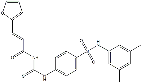 N-(3,5-dimethylphenyl)-4-[({[(E)-3-(2-furyl)-2-propenoyl]amino}carbothioyl)amino]benzenesulfonamide Struktur