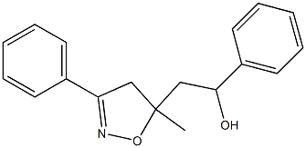 2-[(5-Methyl-3-phenyl-4,5-dihydroisoxazol)-5-yl]-1-phenylethanol Struktur