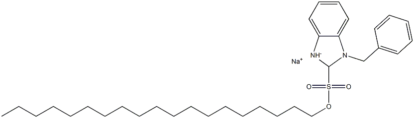 1-Benzyl-2,3-dihydro-2-nonadecyl-1H-benzimidazole-2-sulfonic acid sodium salt Struktur