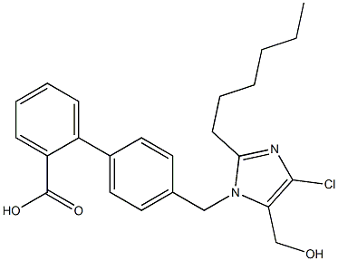 4'-[[4-Chloro-2-hexyl-5-hydroxymethyl-1H-imidazol-1-yl]methyl]-1,1'-biphenyl-2-carboxylic acid Struktur