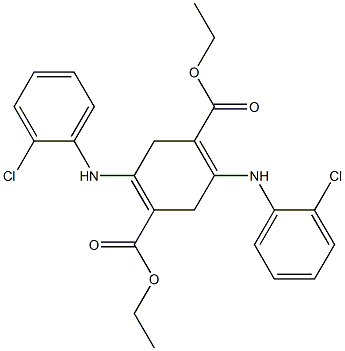 2,5-Bis(2-chloroanilino)-3,6-dihydroterephthalic acid diethyl ester Struktur