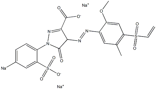 4-(2-Methoxy-5-methyl-4-vinylsulfonylphenylazo)-4,5-dihydro-5-oxo-1-(p-sodiosulfophenyl)-1H-pyrazole-3-carboxylic acid sodium salt Struktur