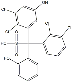 (2,3-Dichlorophenyl)(2,3-dichloro-5-hydroxyphenyl)(2-hydroxyphenyl)methanesulfonic acid Struktur