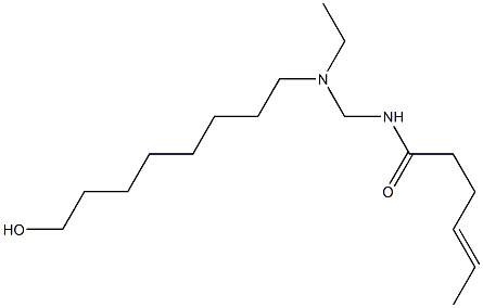 N-[[N-Ethyl-N-(8-hydroxyoctyl)amino]methyl]-4-hexenamide Struktur