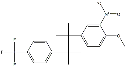 2,3-Dimethyl-2-(4-trifluoromethylphenyl)-3-(4-methoxy-3-nitrophenyl)butane Struktur