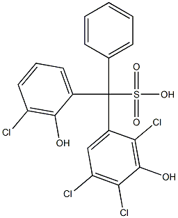 (3-Chloro-2-hydroxyphenyl)(2,4,5-trichloro-3-hydroxyphenyl)phenylmethanesulfonic acid Struktur