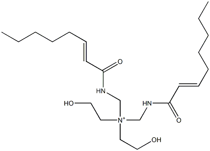 2-Hydroxy-N-(2-hydroxyethyl)-N,N-bis[(2-octenoylamino)methyl]ethanaminium Struktur