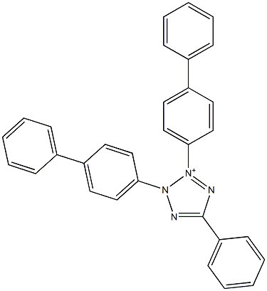 2,3-Bis(4-biphenylyl)-5-phenyl-2H-tetrazol-3-ium Struktur