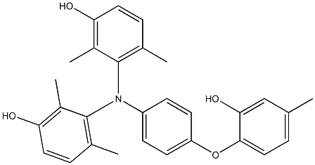 N,N-Bis(3-hydroxy-2,6-dimethylphenyl)-4-(2-hydroxy-4-methylphenoxy)benzenamine Struktur