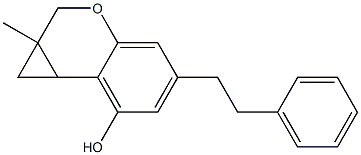 1a-Methyl-5-phenethyl-1,1a,2,7b-tetrahydrobenzo[b]cyclopropa[d]pyran-7-ol Struktur