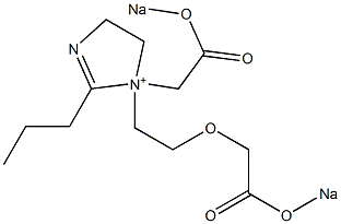 1-[2-[(Sodiooxycarbonyl)methoxy]ethyl]-1-[(sodiooxycarbonyl)methyl]-4,5-dihydro-2-propyl-1H-imidazol-1-ium Struktur