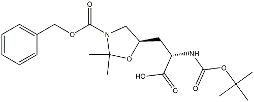 3-[(5R)-3-(Benzyloxycarbonyl)-2,2-dimethyloxazolidin-5-yl]-N-(tert-butyloxycarbonyl)-L-alanine Struktur