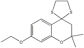 2,2-Dimethyl-7-ethoxy-3,4-dihydrospiro[2H-1-benzopyran-4,2'-1,3-dithiolane] Struktur