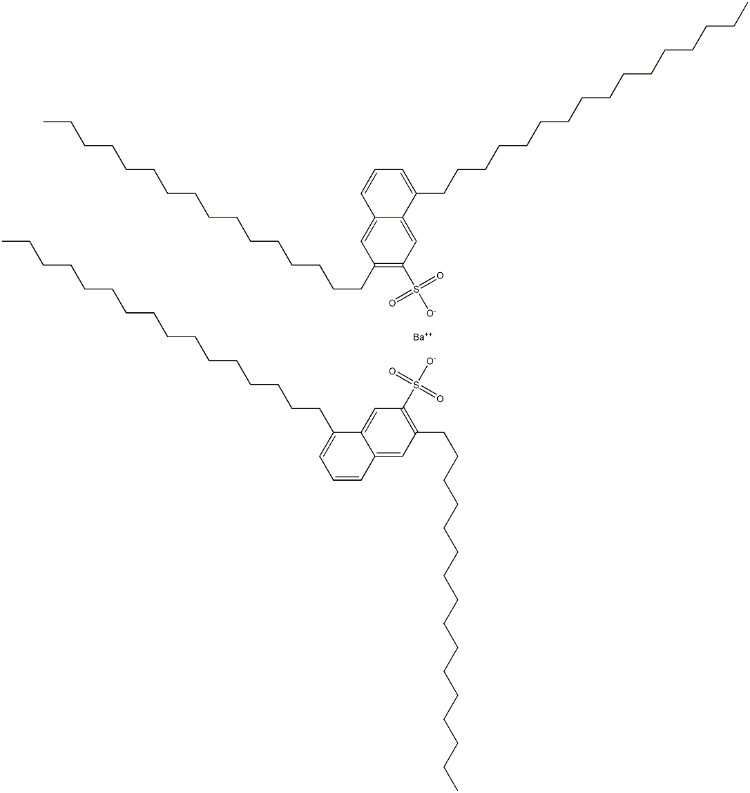 Bis(3,8-dihexadecyl-2-naphthalenesulfonic acid)barium salt Struktur