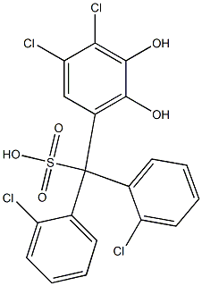 (3,4-Dichloro-5,6-dihydroxyphenyl)bis(2-chlorophenyl)methanesulfonic acid Struktur