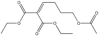 (4-Acetyloxybutylidene)malonic acid diethyl ester Struktur