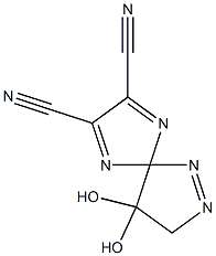 4,4-Dihydroxy-1,2,6,9-tetraazaspiro[4.4]nona-1,6,8-triene-7,8-dicarbonitrile Struktur