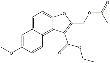 7-Methoxy-2-(acetoxymethyl)naphtho[2,1-b]furan-1-carboxylic acid ethyl ester Struktur