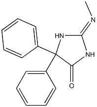 2-Methylimino-5,5-diphenylimidazolidin-4-one Struktur