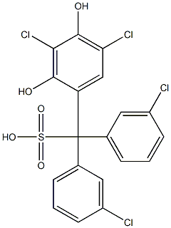 (3,5-Dichloro-2,4-dihydroxyphenyl)bis(3-chlorophenyl)methanesulfonic acid Struktur