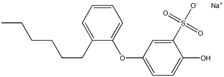 4-Hydroxy-2'-hexyl[oxybisbenzene]-3-sulfonic acid sodium salt Struktur