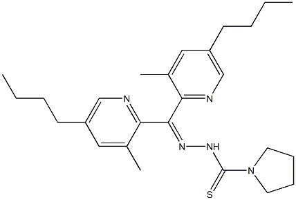 Methyl(5-butyl-2-pyridinyl) ketone (1-pyrrolidinyl)thiocarbonyl hydrazone Struktur