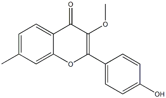 2-(4-Hydroxyphenyl)-7-methyl-3-methoxy-4H-1-benzopyran-4-one Struktur