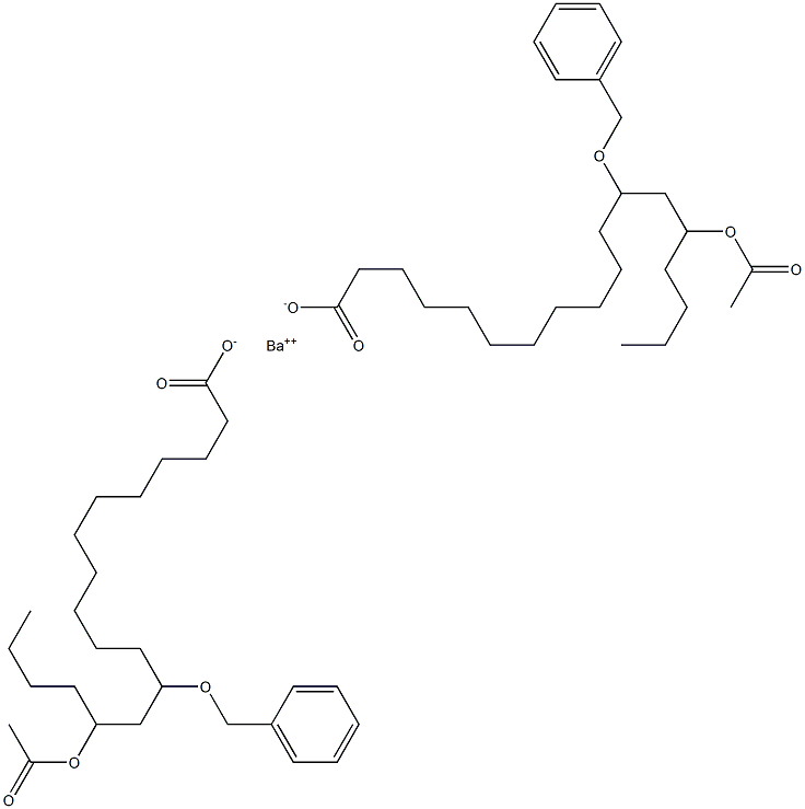 Bis(12-benzyloxy-14-acetyloxystearic acid)barium salt Struktur