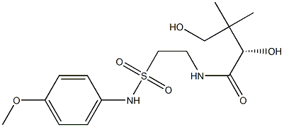 [S,(-)]-2,4-Dihydroxy-N-[2-[(p-methoxyphenyl)sulfamoyl]ethyl]-3,3-dimethylbutyramide Struktur