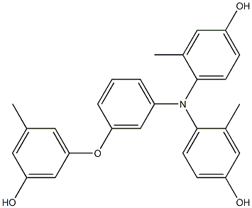 N,N-Bis(4-hydroxy-2-methylphenyl)-3-(3-hydroxy-5-methylphenoxy)benzenamine Struktur