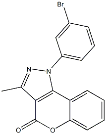 1-(3-Bromophenyl)-3-methyl[1]benzopyrano[4,3-c]pyrazol-4(1H)-one Struktur