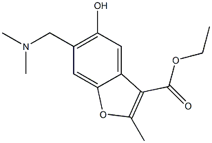 6-(Dimethylaminomethyl)-5-hydroxy-2-methyl-3-benzofurancarboxylic acid ethyl ester Struktur