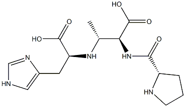 (2S,3R)-2-[(L-Prolyl)amino]-3-[[(1S)-2-(1H-imidazol-4-yl)-1-carboxyethyl]amino]butyric acid Struktur