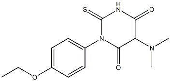 5-(Dimethylamino)-1-(p-ethoxyphenyl)-2-thioxo-2,3-dihydropyrimidine-4,6(1H,5H)-dione Struktur