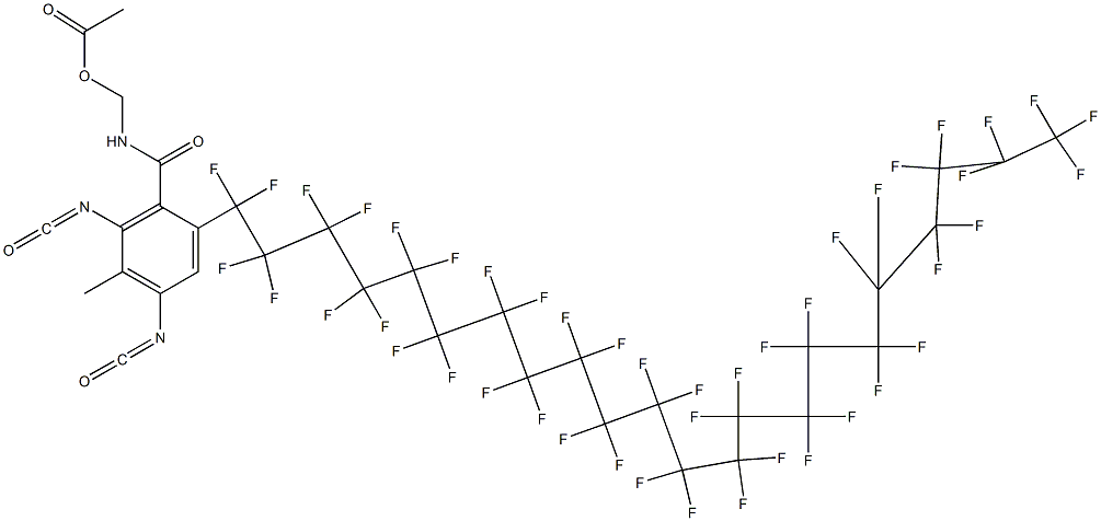 N-(Acetyloxymethyl)-2-(pentatetracontafluorodocosyl)-4,6-diisocyanato-5-methylbenzamide Struktur