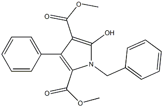 1-Benzyl-5-hydroxy-3-phenyl-1H-pyrrole-2,4-dicarboxylic acid dimethyl ester Struktur