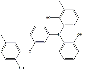 N,N-Bis(2-hydroxy-3-methylphenyl)-3-(2-hydroxy-5-methylphenoxy)benzenamine Struktur