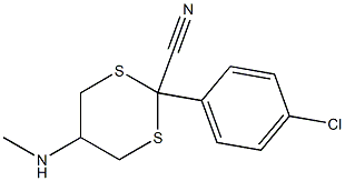 2-(4-Chlorophenyl)-5-(methylamino)-1,3-dithiane-2-carbonitrile Struktur