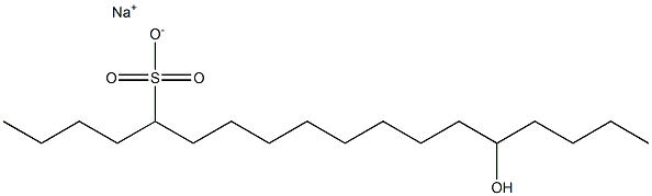 14-Hydroxyoctadecane-5-sulfonic acid sodium salt Struktur