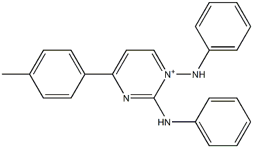 4-(4-Methylphenyl)-1,2-bis(phenylamino)-1-pyrimidinium Struktur