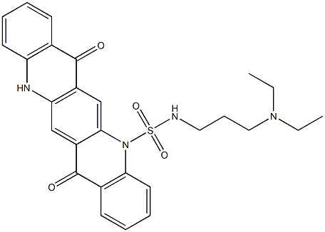 N-[3-(Diethylamino)propyl]-5,7,12,14-tetrahydro-7,14-dioxoquino[2,3-b]acridine-5-sulfonamide Struktur