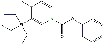 1,4-Dihydro-4-methyl-3-(triethylsilyl)pyridine-1-carboxylic acid phenyl ester Struktur