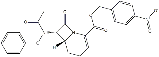 (6R,7S)-7-(Phenoxyacetylamino)-8-oxo-1-azabicyclo[4.2.0]oct-2-ene-2-carboxylic acid (p-nitrobenzyl) ester Struktur