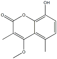 8-Hydroxy-4-methoxy-3,5-dimethyl-2H-1-benzopyran-2-one Struktur