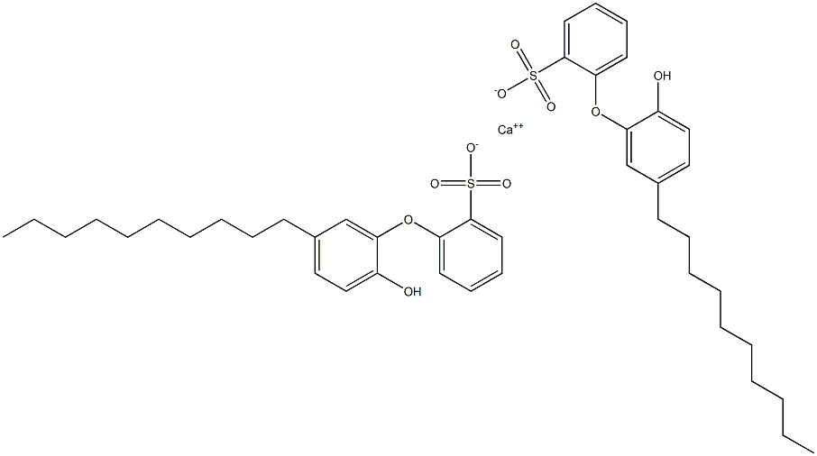 Bis(2'-hydroxy-5'-decyl[oxybisbenzene]-2-sulfonic acid)calcium salt Struktur