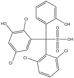 (2,6-Dichlorophenyl)(2,5-dichloro-3-hydroxyphenyl)(2-hydroxyphenyl)methanesulfonic acid Struktur