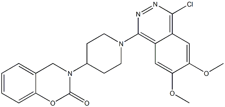 1-[4-[(3,4-Dihydro-2-oxo-2H-1,3-benzoxazin)-3-yl]piperidino]-4-chloro-6,7-dimethoxyphthalazine Struktur