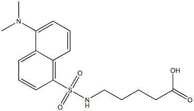 5-[[(5-Dimethylamino-1-naphtyl)sulfonyl]amino]pentanoic acid Struktur