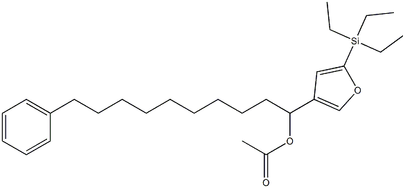 Acetic acid 1-[5-(triethylsilyl)-3-furyl]-10-phenyldecyl ester Struktur