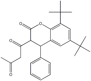 3-(3-Oxobutyryl)-4-phenyl-6,8-ditert-butyl-3,4-dihydro-2H-1-benzopyran-2-one Struktur